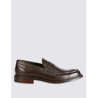 Best of British for M&S Collection Luxury Penny Loafer in Dk Brown Calf Leather