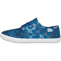 Beach Athletics Womens Antibes Polka Dot Lace Up Plimsolls Denim/Blue