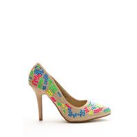 Beaded Neon Court Shoes