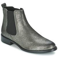 betty london laminate womens mid boots in silver