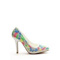 Beaded Neon Court Shoes