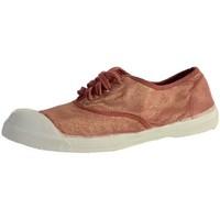 bensimon shoes lacet shinny 410 rose womens shoes trainers in pink