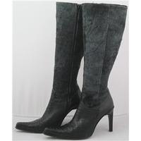 bella blu size 5 black leather suede knee high boots