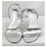 Bertie, size 6.5/40 silver gem stone encrusted evening sandals