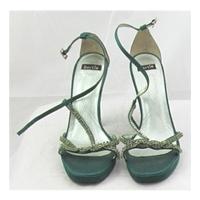 Bertie, size 6.5/40 green gem encrusted evening sandals