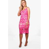 Bethany Crochet Lace Midi Dress - cerise