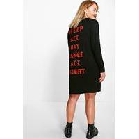 Bethany Printed Back Tshirt Dress - black