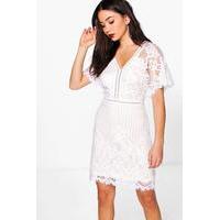 bea all over lace bodycon dress ivory