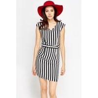 Belted Striped Midi Dress