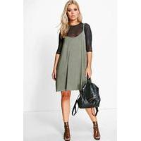 bethanie mesh 2 in 1 cami dress khaki