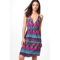 Belle Bright Print Dress - purple