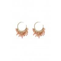 Bee Anya Coral Hoop Earrings