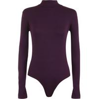 bettie turtle neck long sleeved bodysuit purple