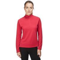 berghaus womens active thermal long sleeve zip neck tee pink