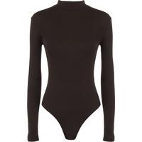 Bettie Turtle Neck Long Sleeved Bodysuit - Dark Brown