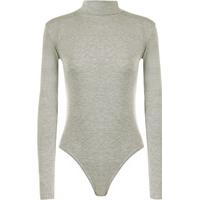 Bettie Turtle Neck Long Sleeved Bodysuit - Light Grey