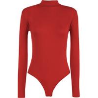 Bettie Turtle Neck Long Sleeved Bodysuit - Red