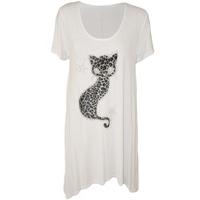 berenice cat diamante hanky hem top white