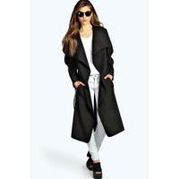 belted shawl collar coat black