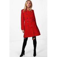 Belted Trench Coat - red
