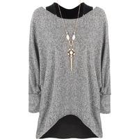 Belinda Knitted Necklace Top - Black