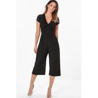 Belted Culotte Jumpsuit - black