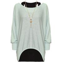 belinda knitted necklace top mint green