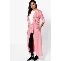 Belted Waterfall Duster - pink