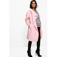 Bella Belted Shawl Collar Coat - rose