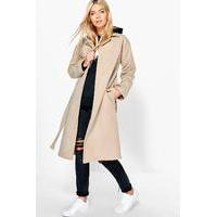 Belted Wool Look Coat - stone