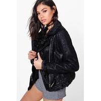 Belted Aviator Jacket - black