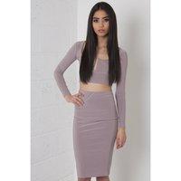 Beige V-Neck Co-Ord Set