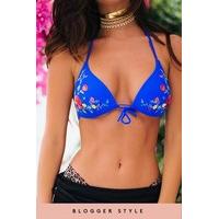 Bella Blue Embroidered Padded Bikini