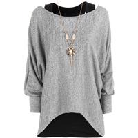 belinda knitted necklace top grey