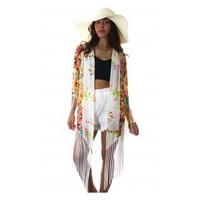 Beach Vacation Floral Fringe Kimono