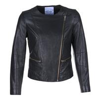 betty london globine womens leather jacket in black