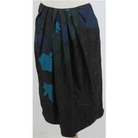 Betty Jackson, size 12 brown, blue & green silk skirt