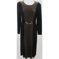 Betsy Lauren, size 16 black & olive velvet long sleeved dress