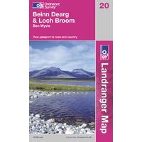 Beinn Dearg & Loch Broom - OS Landranger Active Map Sheet Number 20