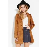 Belted Faux Suede Coat