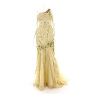 Best Look, size 8 pale golden cream embellished evening dress