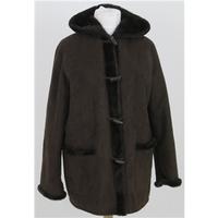 Berlin Fashion, size 14 brown faux suede & fleece jacket