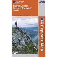 Beinn Dearg & Loch Fannich - OS Explorer Active Map Sheet Number 436