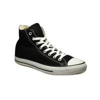 Becca black canvas lace up hi top trainers