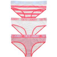 Betsy (3 Pack) Assorted Briefs In Placid Blue / Grey Marl / Peachy Pink - Tokyo Laundry