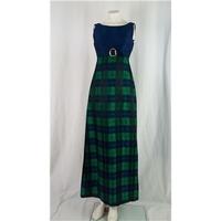 Berkertex, Vintage Blue/Green Long Dress, Size 12