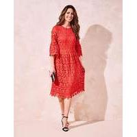 bell sleeve lace dress