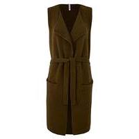 Belted Boucle Sleeveless Waistcoat