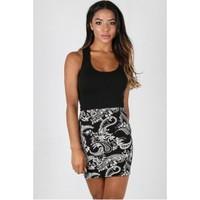 Bea Multi Print Elasticated Waist Mini Skirt