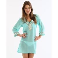 Beachwear Embroidered Kaftan - Mint